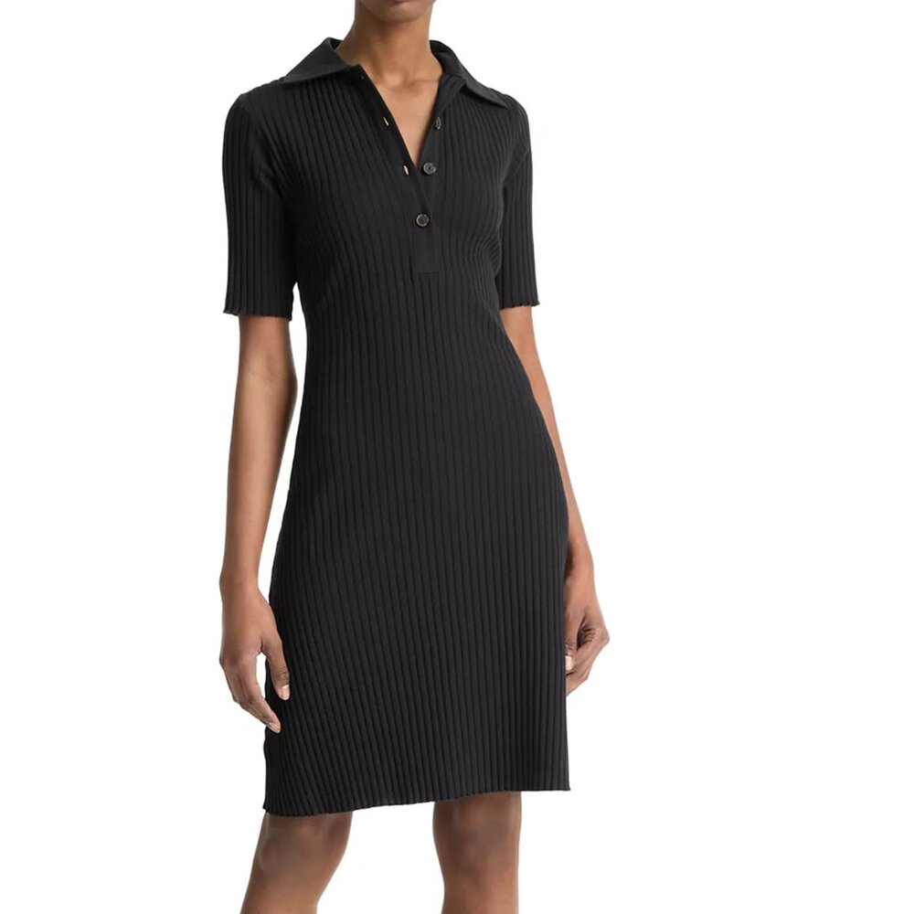 Vince Elbow Sleeve Polo Dress,  Size Large